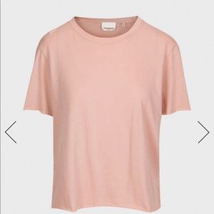 NWT 7 for all mankind raw edge tee sz S blush